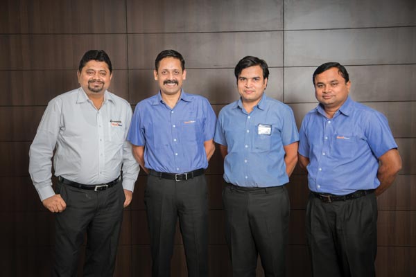 Shanthi Gears Core Team: L_R: Mr. Debashis Chattopadhyay, Head-Sales & Mktg; Mr. Rajiv Moorthy, CEO; Mr. Saurabh Jain CFO; Mr. M. Karunakaran, Head - Operation