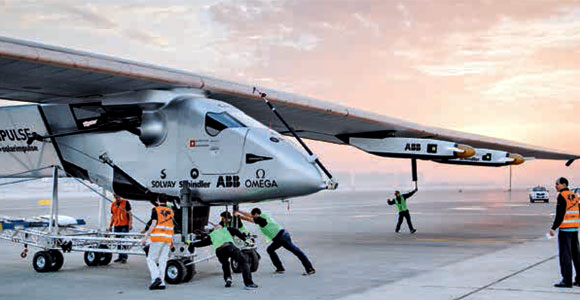 Solar Impulse 2 is equipped with four brushless, sensorless motors mounted below the wings.