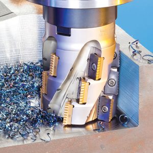 Fig. 3 – Chip-splitting geometry of MILLSHRED indexable milling cutters provides high stable milling and better chip handling