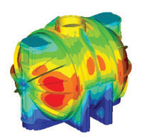 Septic Underground Tank (Sewage water pressure structural analysis: Deflection plot)